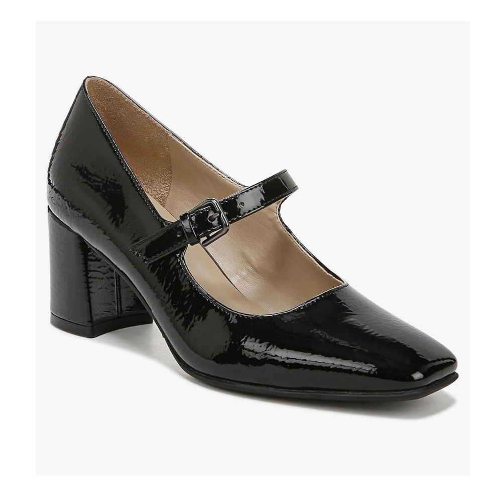 NATURALIZER Black Patent Leather 'Warner' Mary Jane Heels | 6